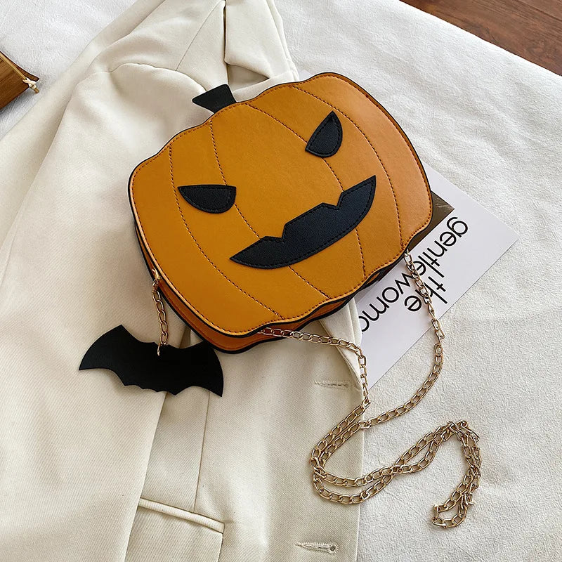 Devil Pumpkin Shaped Crossbody Handbag Halloween
