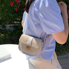 Women's Woven Shoulder Bag Saddle Bag