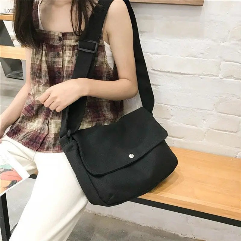 Ladies Canvas Shoulder Bag Student Messenger Bag