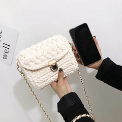 Newhotstacy Bag 08072021 Ladies Woven Chain Lock Bag Cross Body Bag