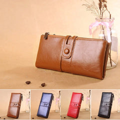 Women's Vintage PU Wallet Anti Thief Purse Mini Handheld Money Pouch