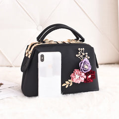 Newposs Embroidery Flower Shoulder Bag Women's Handbag