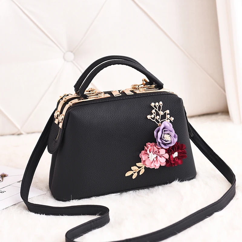 Newposs Embroidery Flower Shoulder Bag Women's Handbag