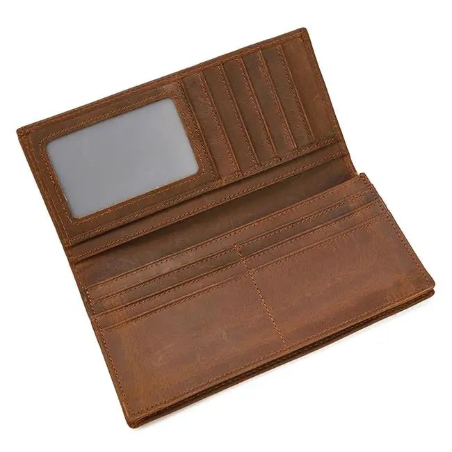 Long Cowhide Wallet Cow Leather Birthday Gift For Man