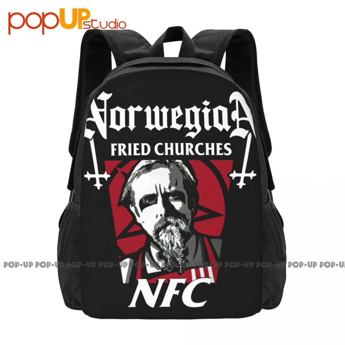 NFC Norwegian Fried Churches Backpack Large Capacity Gym Beach Bag