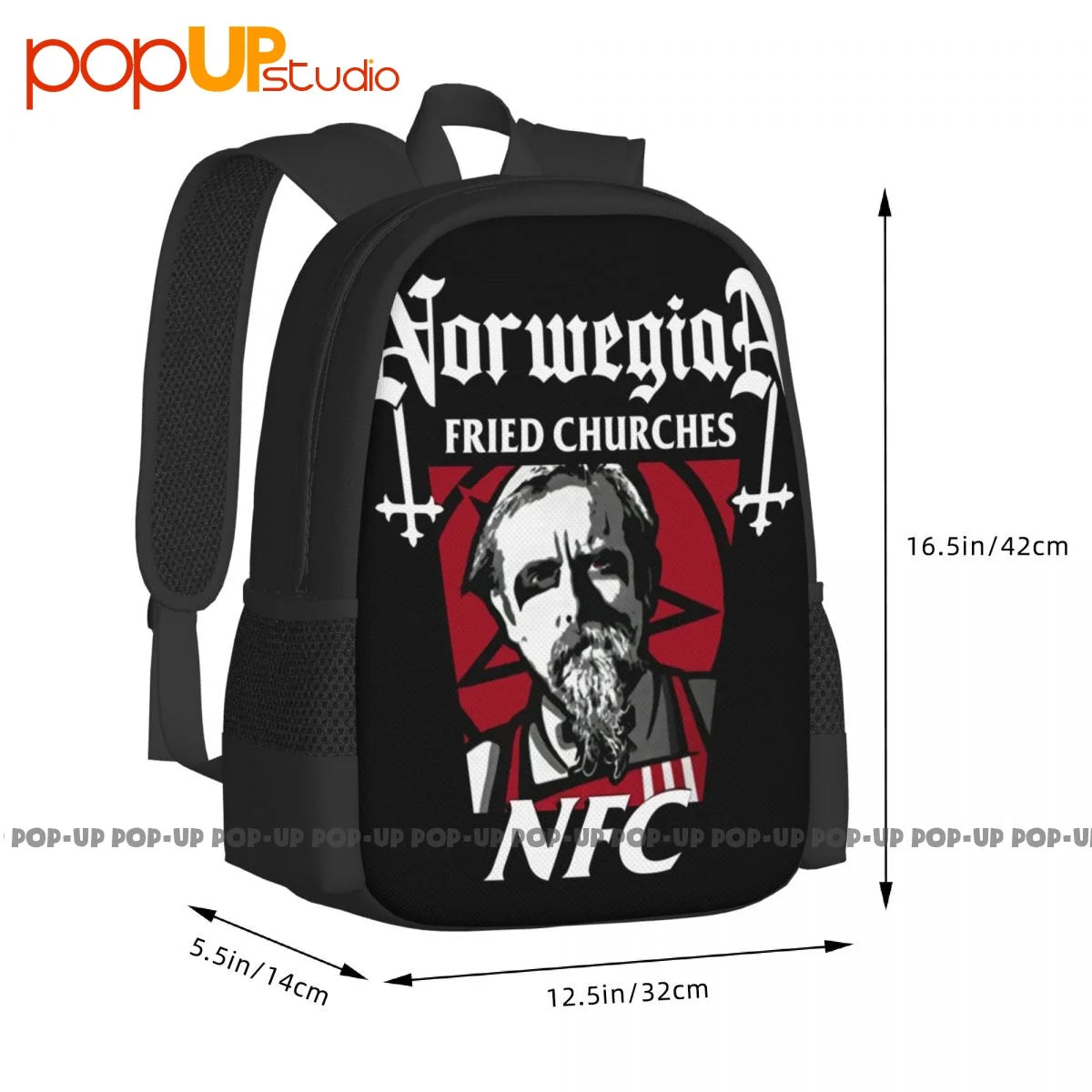 NFC Norwegian Fried Churches Backpack Large Capacity Gym Beach Bag