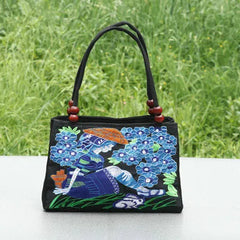Bohemian Embroidery Women Clutches Double-Layers Canvas Carrier
