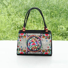 Bohemian Embroidery Women Clutches Double-Layers Canvas Carrier