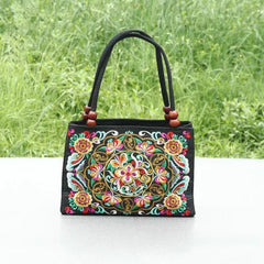 Bohemian Embroidery Women Clutches Double-Layers Canvas Carrier