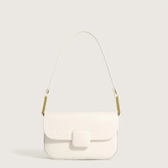 Solid Square Buckle Women's Shoulder Bag