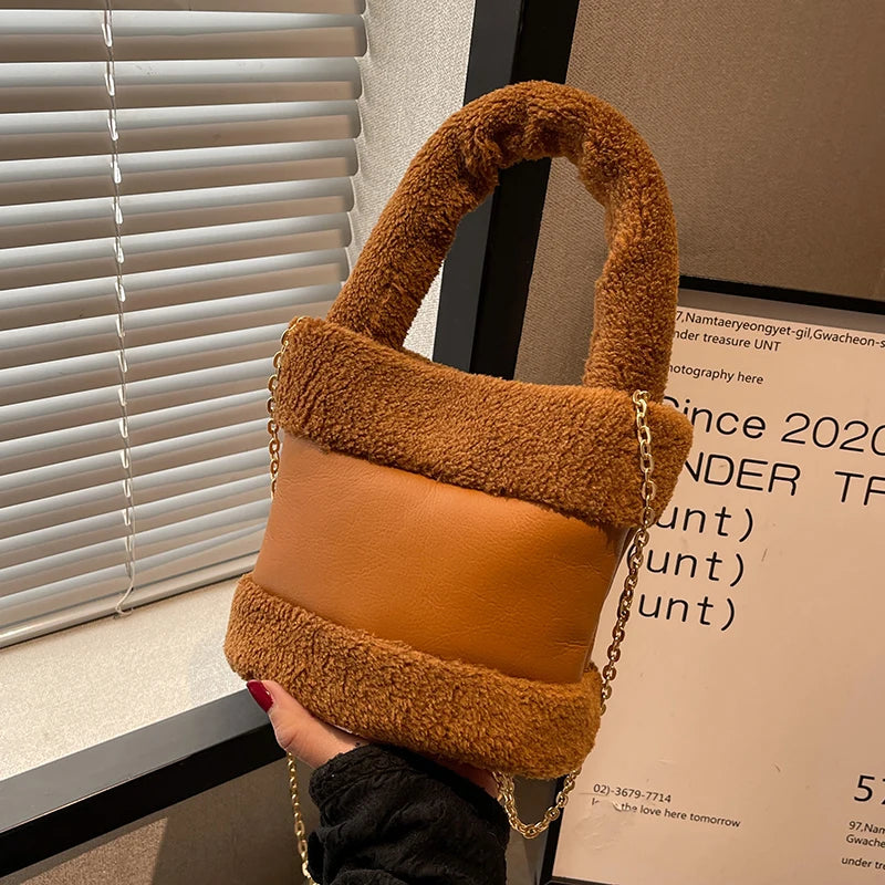Plush Women's Chain Messenger Bag Handbag