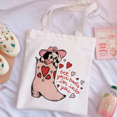 Niche Ladies Canvas Tote Bag Large Capacity Print Shoulder