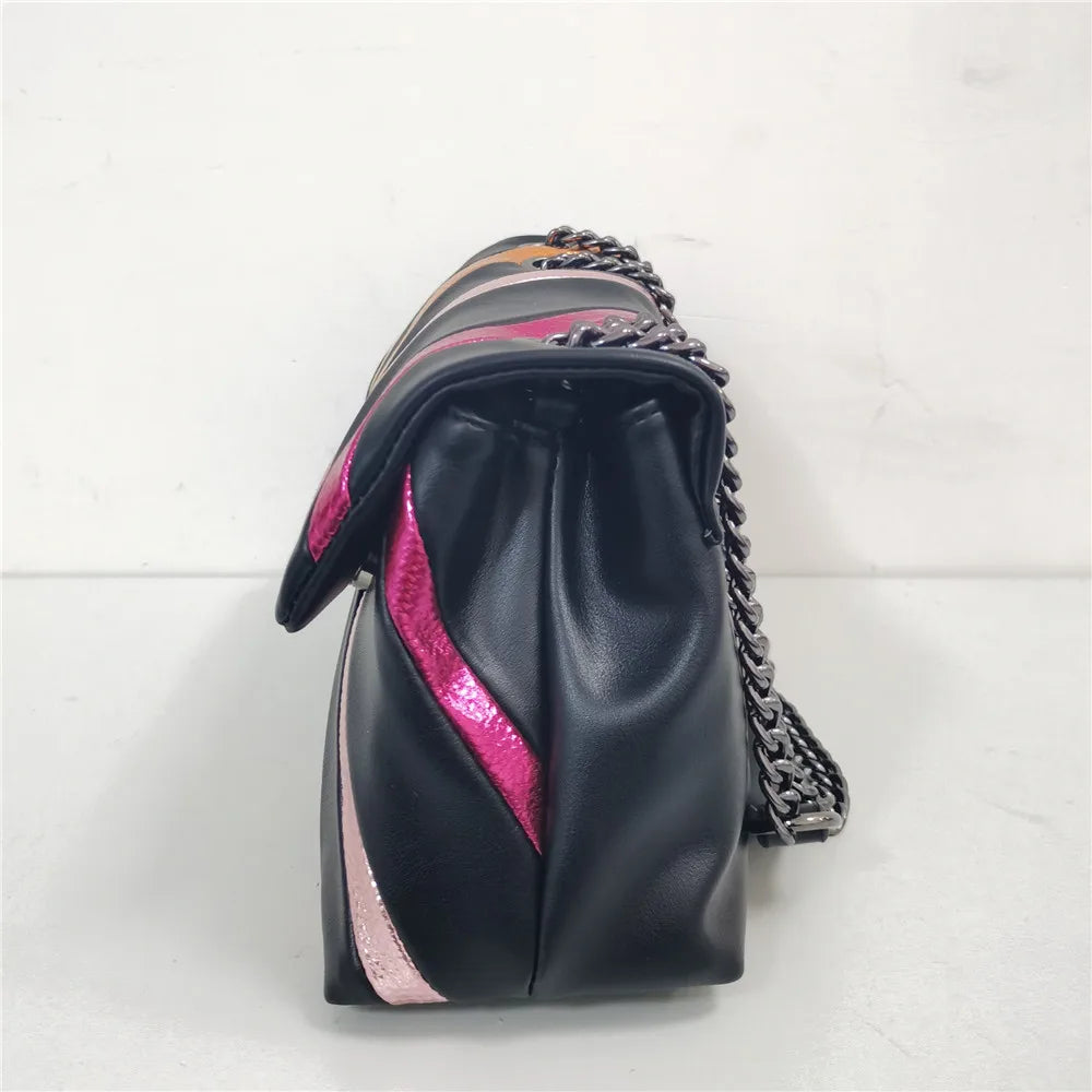 Rainbow Line Stitching Chain Bag Women's Messenger Bag