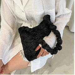 Niche Texture Ins Fire Fold Armpit Bucket Bag Women's Casual Versatile Handbags