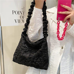 Niche Texture Ins Fire Fold Armpit Bucket Bag Women's Casual Versatile Handbags
