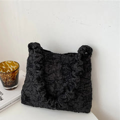Niche Texture Ins Fire Fold Armpit Bucket Bag Women's Casual Versatile Handbags