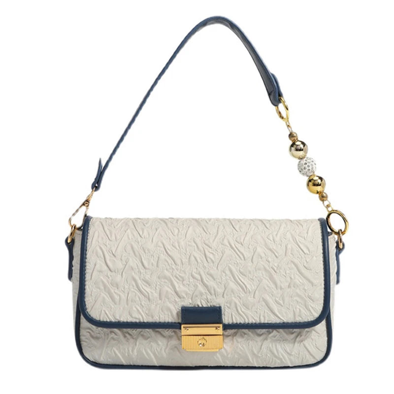 Niche Temperament Lock Square Fold Summer Handbags Women Bags Tote Bag