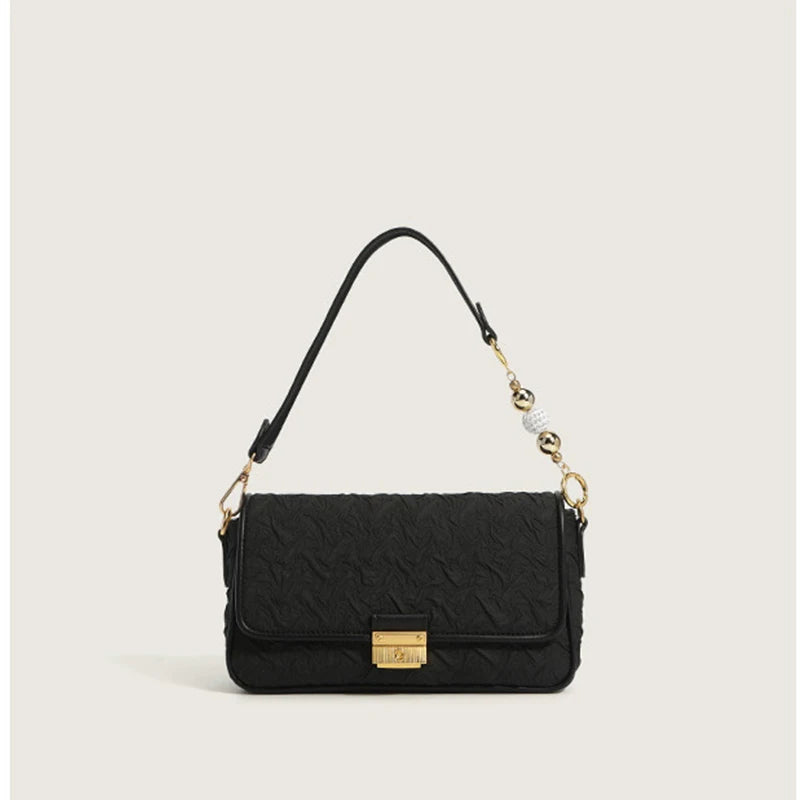 Niche Temperament Lock Square Fold Summer Handbags Women Bags Tote Bag