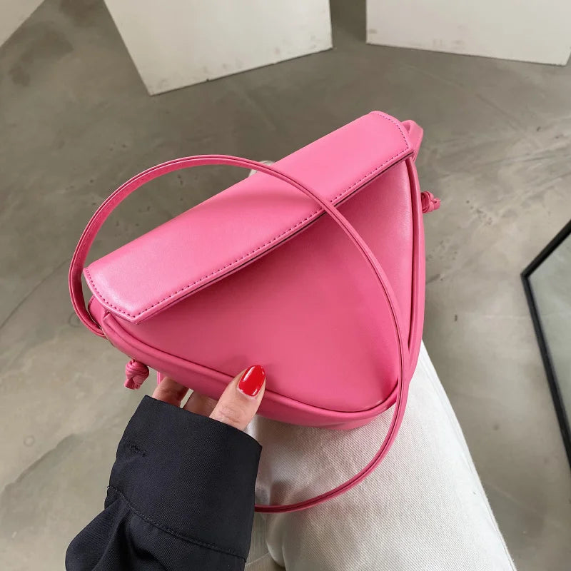 Pink Green Triangle Bag Small One-shoulder Messenger Bag Female Ins Purse