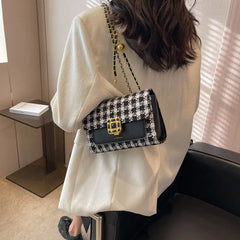 Plaid Chain Messenger Bag Autumn/Winter Women's Shoulder Bag