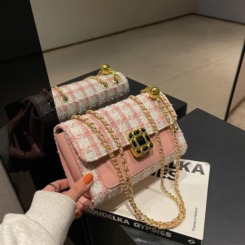 Plaid Chain Messenger Bag Autumn/Winter Women's Shoulder Bag