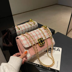 Plaid Chain Messenger Bag Autumn/Winter Women's Shoulder Bag