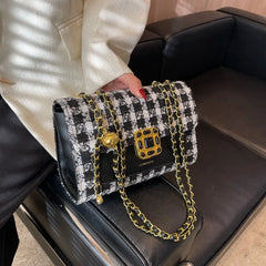 Plaid Chain Messenger Bag Autumn/Winter Women's Shoulder Bag