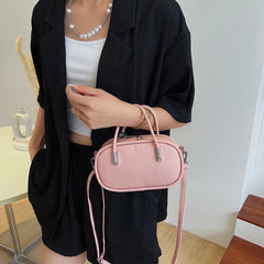 Women's Niche Crossbody Bag Solid PU Leather Tote