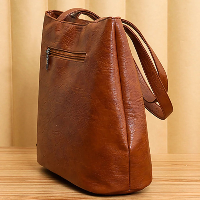 Texture Print Single Shoulder Bag Large Capacity Tote Women's Bags
