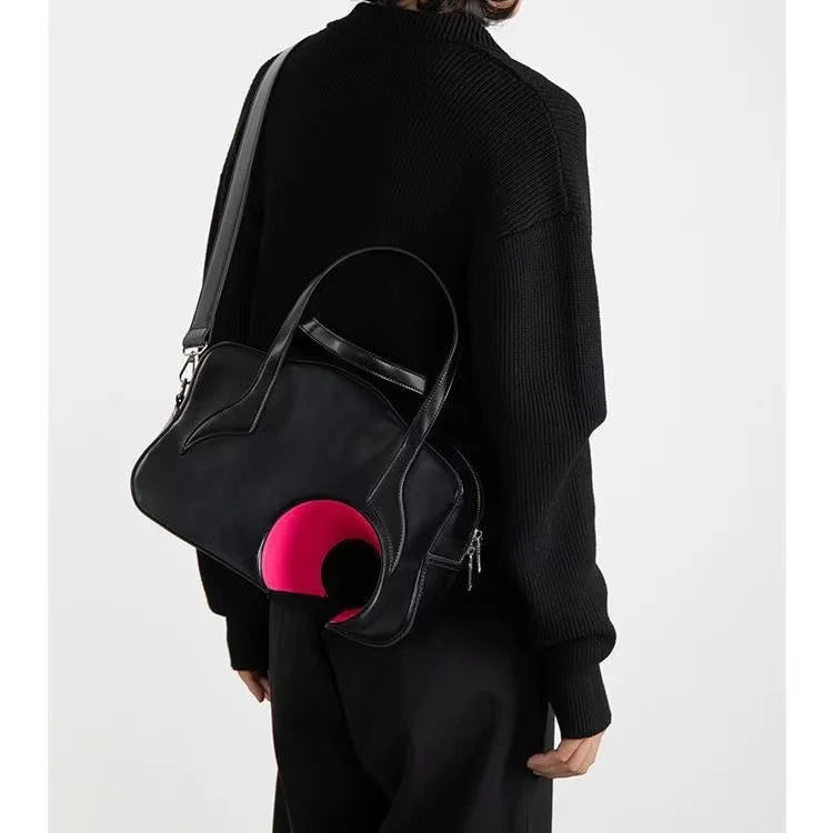 PU Luggage Hollow Out Travel Bag Handbag Duffle