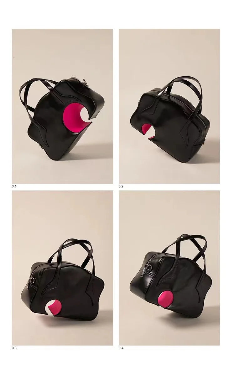 PU Luggage Hollow Out Travel Bag Handbag Duffle