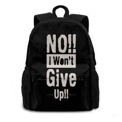 No I Won't Give Up Gym Motivation Backpack