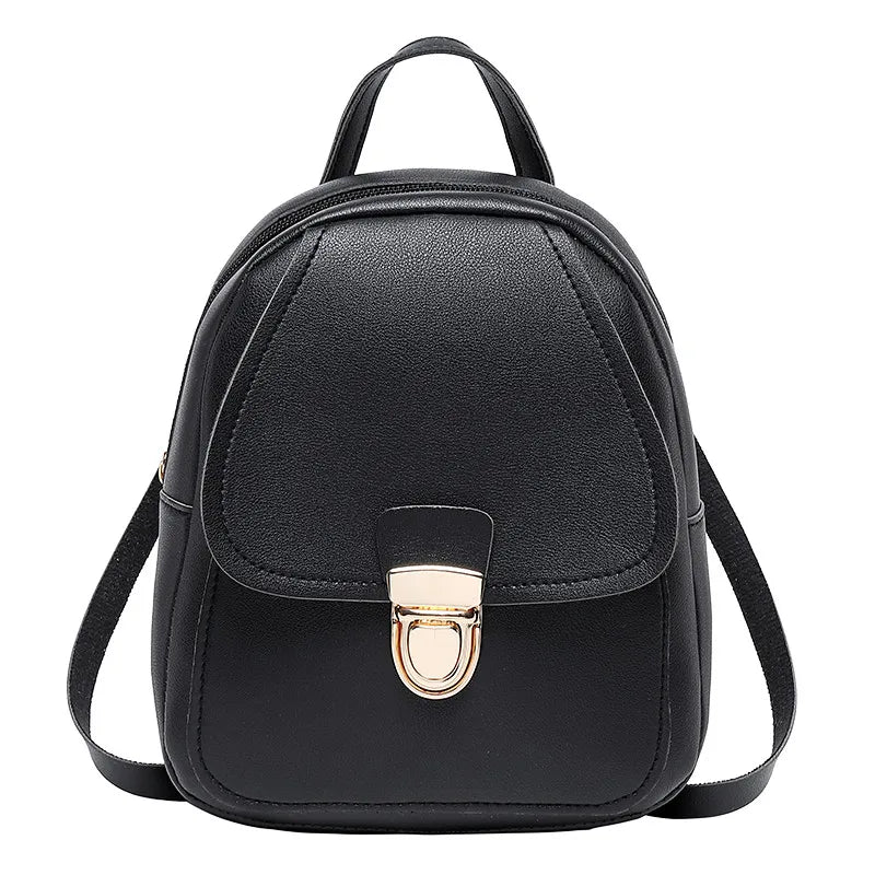 Mini PU Leather Backpack Rucksack School Bag for Women Girls