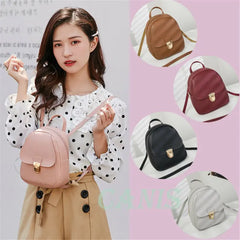 Mini PU Leather Backpack Rucksack School Bag for Women Girls