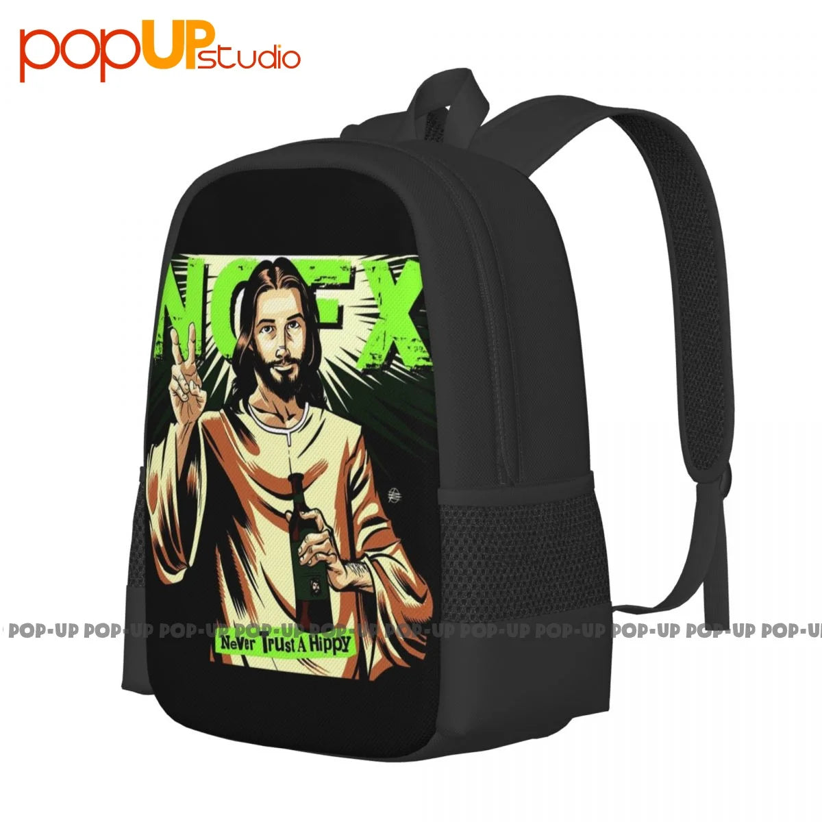 Nofx Never Trust A Hippy Hardcore Punk Rock Band Backpack