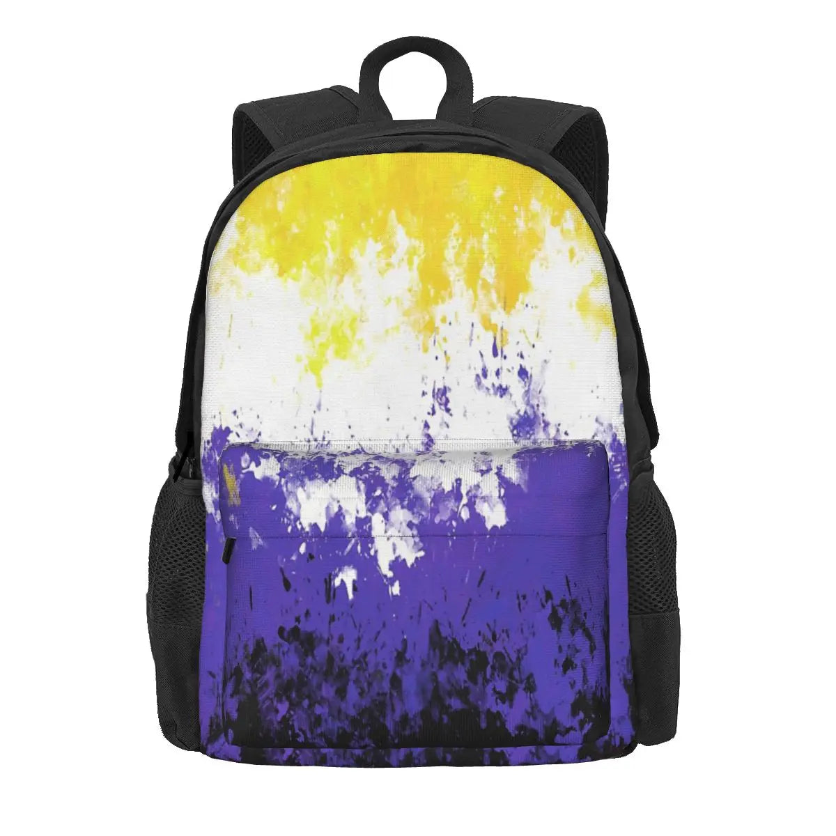 Non-Binary Paint Splatter Pride Flag Backpack