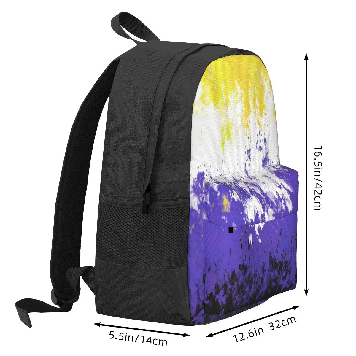 Non-Binary Paint Splatter Pride Flag Backpack
