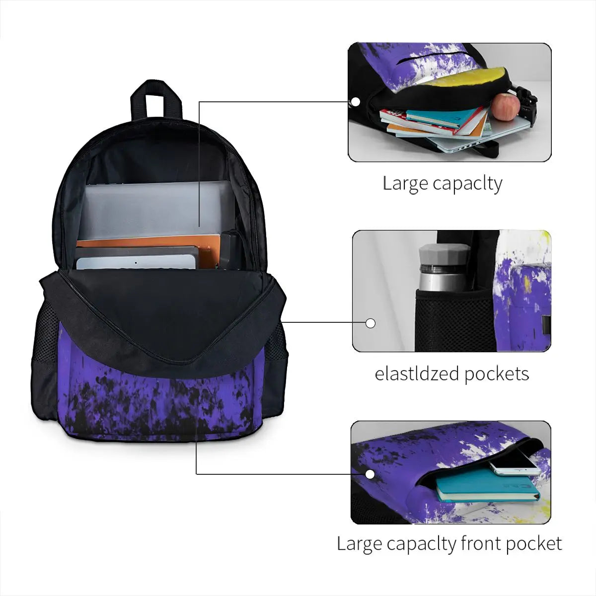 Non-Binary Paint Splatter Pride Flag Backpack
