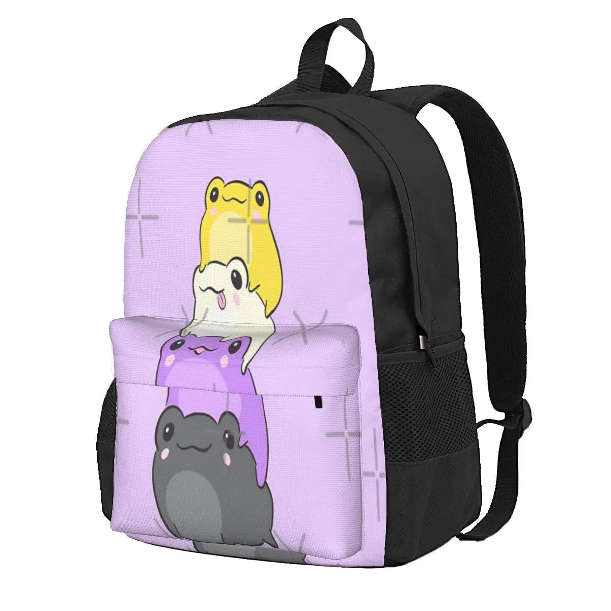 Nonbinary Pride Frog Backpack - Unisex Bag