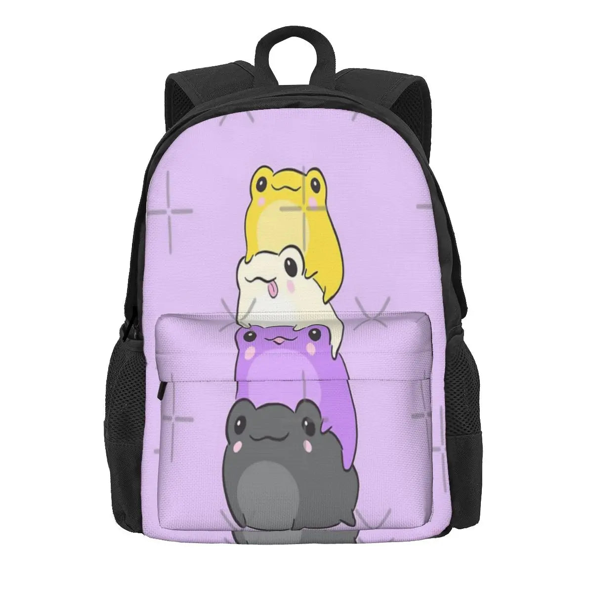 Nonbinary Pride Frog Backpack - Unisex Bag