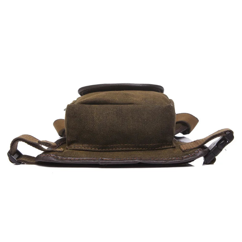 Men Canvas Waist Drop Leg Bag Military Fanny Pack Shoulder Bag