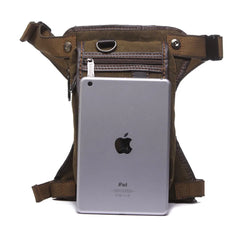 Men Canvas Waist Drop Leg Bag Military Fanny Pack Shoulder Bag
