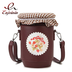 Brown Shoulder Bag Cross Body for Women Girls Small Bucket Bag