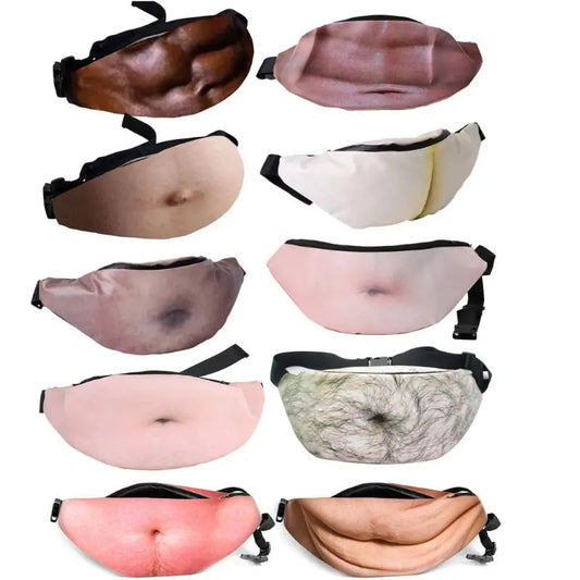 Dad Bod Waist Bag Beer Hairy Belly Fanny Pack