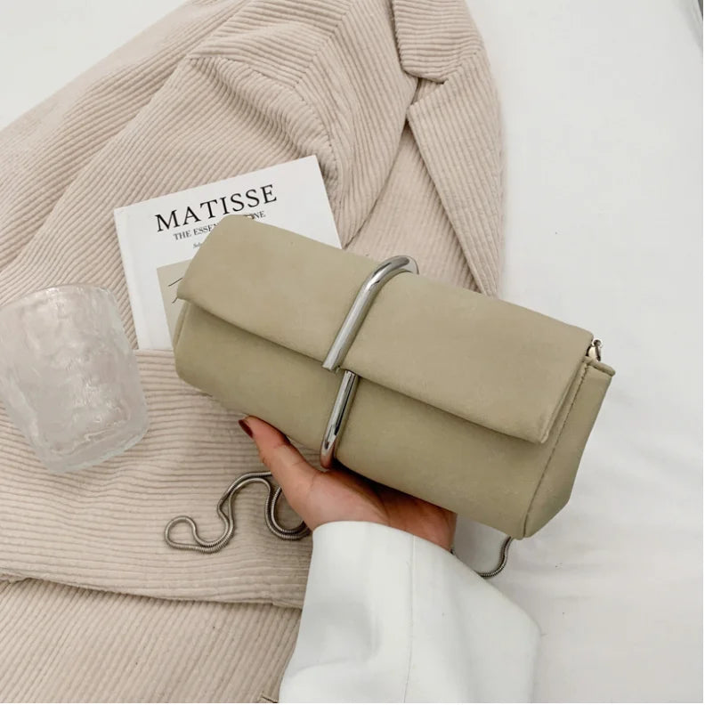 Nubuck Leather Women Clutch Bag Shoulder Bag Lady Banquet Clutch