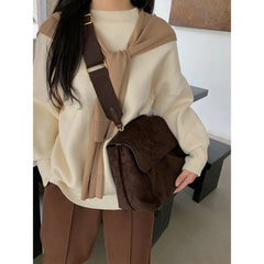 Vintage Nubuck PU Leather Shoulder Bag for Women