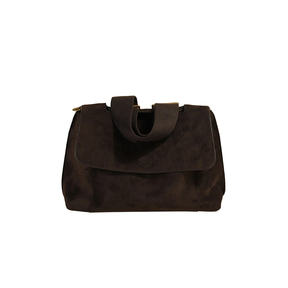 Vintage Nubuck PU Leather Shoulder Bag for Women