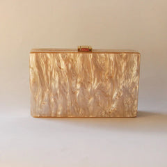 Nude Glitter Envelope Mini Acrylic Clutch Crossbody Bag