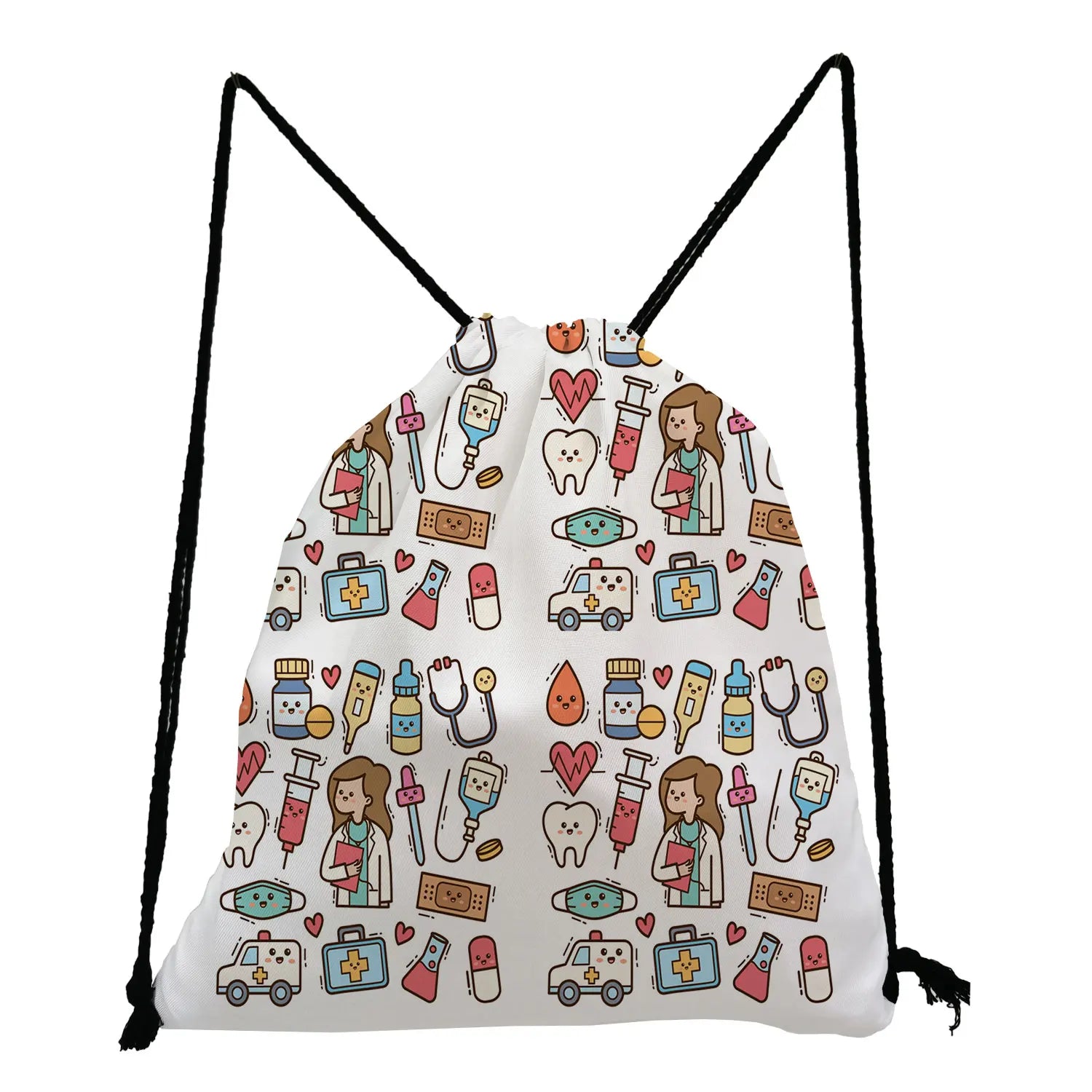 Nurse Drawstring Bag Casual Child Backpack Cartoon Teenager Bookbag