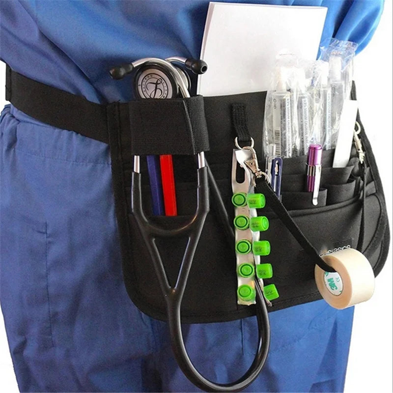 Nurse Organizer Belt Fanny Pack 13-Pocket Waist Bag Scissors Care Kit Storage